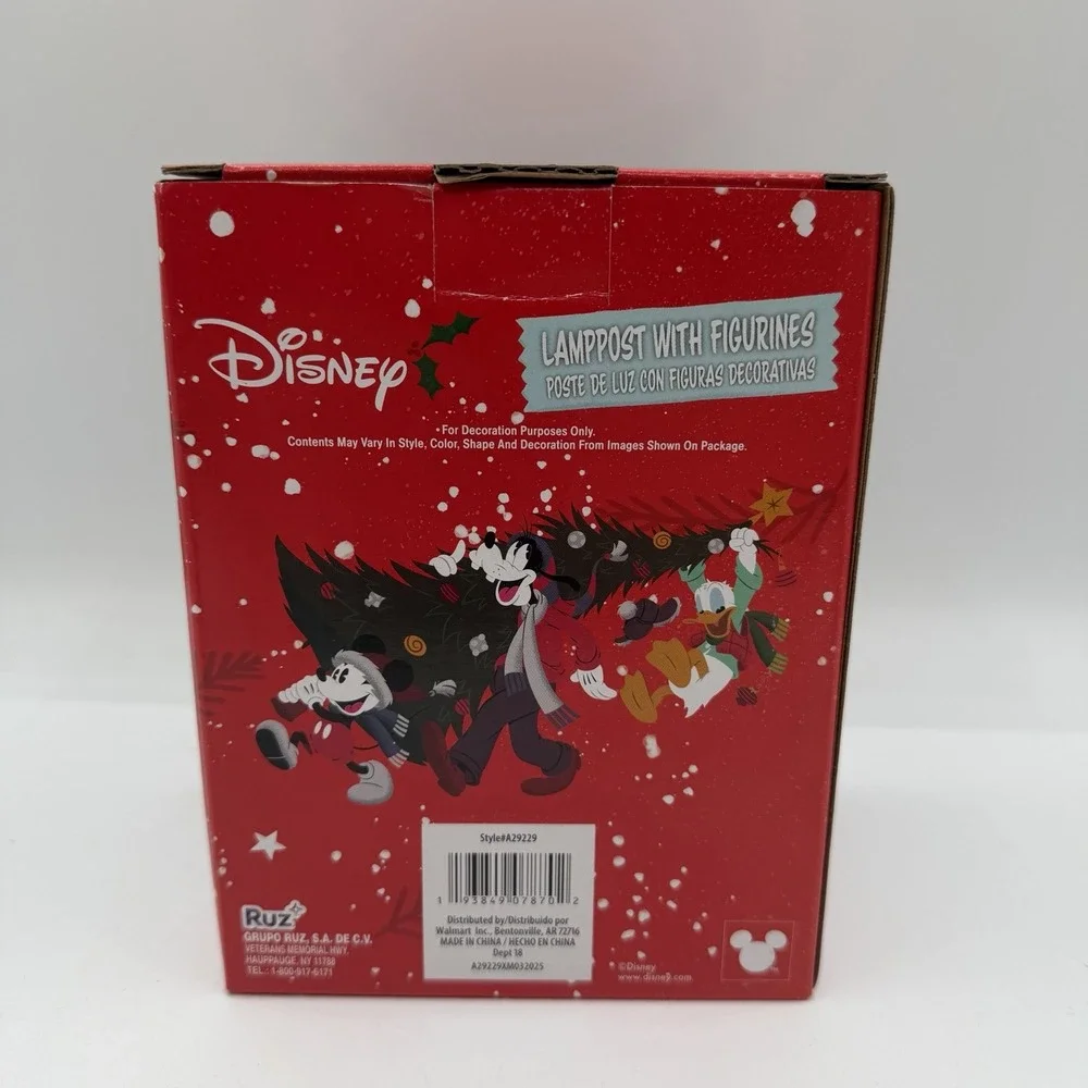 Disney Mickey Mouse & Pluto Light-up Lamppost Christmas Village Accessory